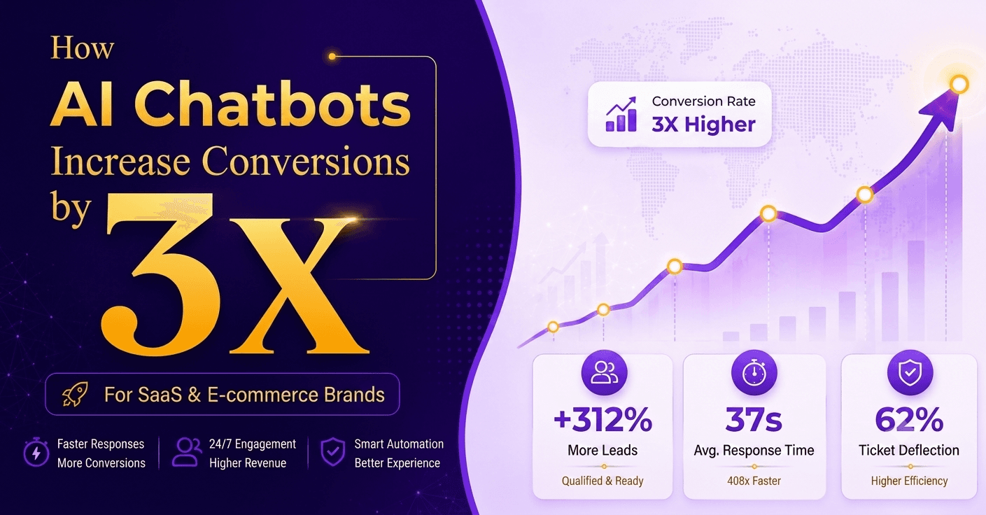How AI chatbots increase conversion rates 3x for SaaS and e-commerce brands